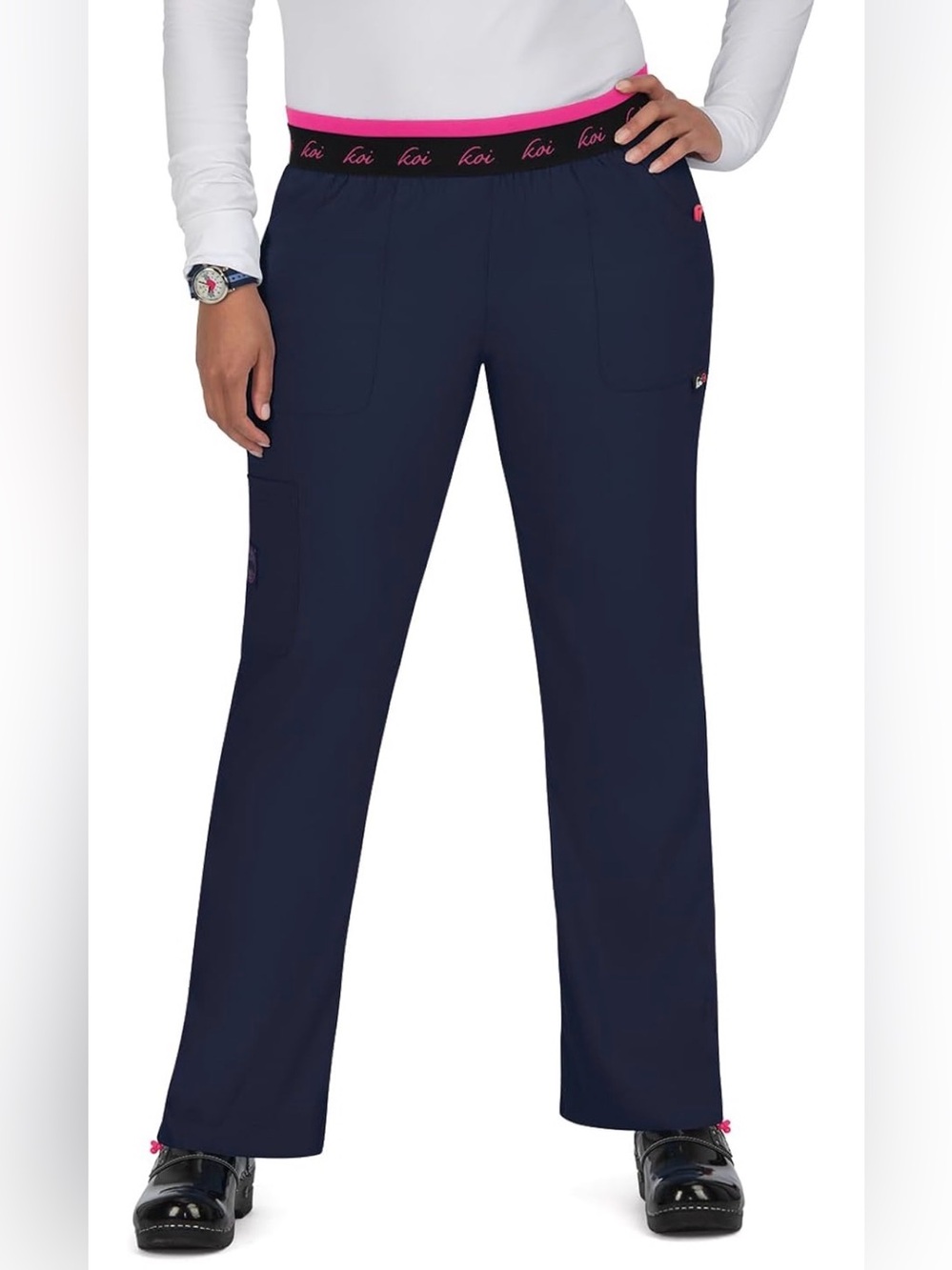 Koi Light Slim Fit Yoga Navy Scrub Pants Medium Petite